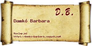 Damkó Barbara névjegykártya